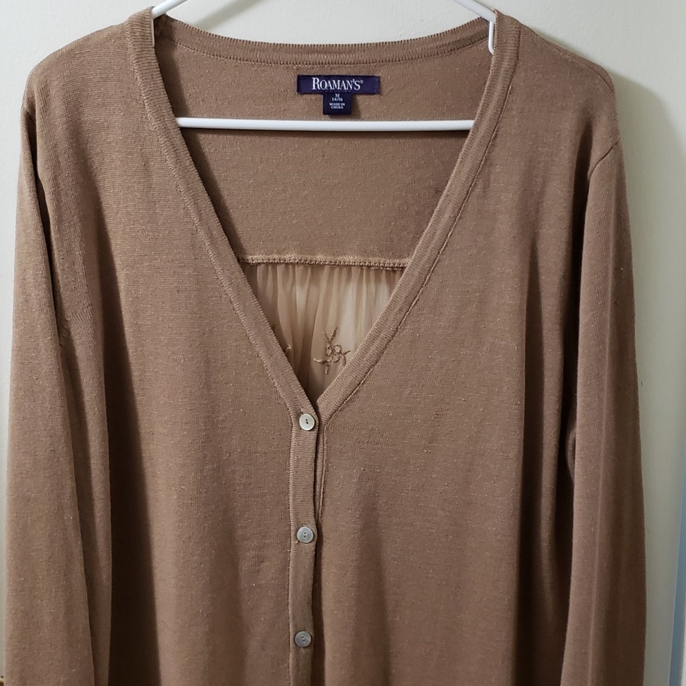 Dressy Tan/Button Down Sweater.